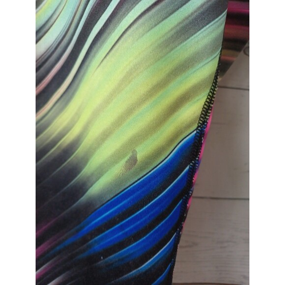 Fila Sport Performance Running Mid Rise Capri Leggings M Neon Multicolor Rainbow - Picture 2 of 7
